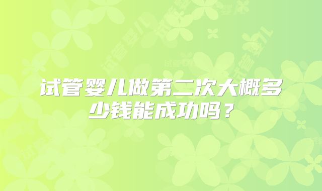 试管婴儿做第二次大概多少钱能成功吗？