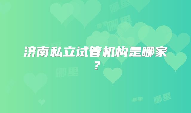 济南私立试管机构是哪家？