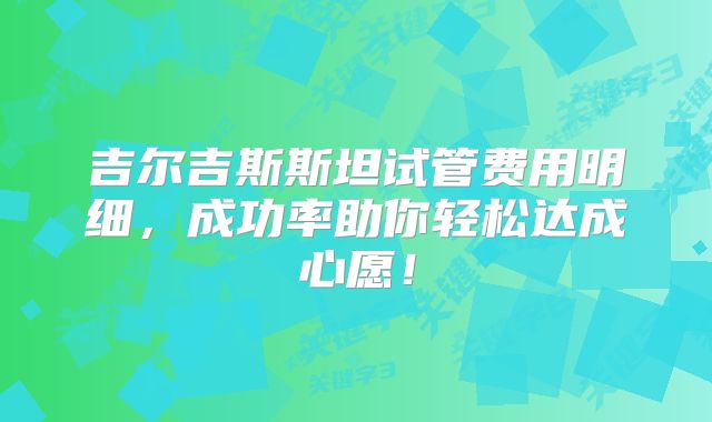 吉尔吉斯斯坦试管费用明细,成功率助你轻松达成心愿!
