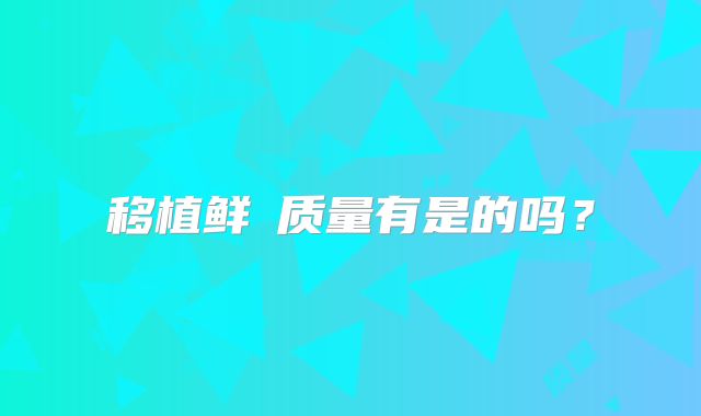移植鲜肧质量有是的吗?