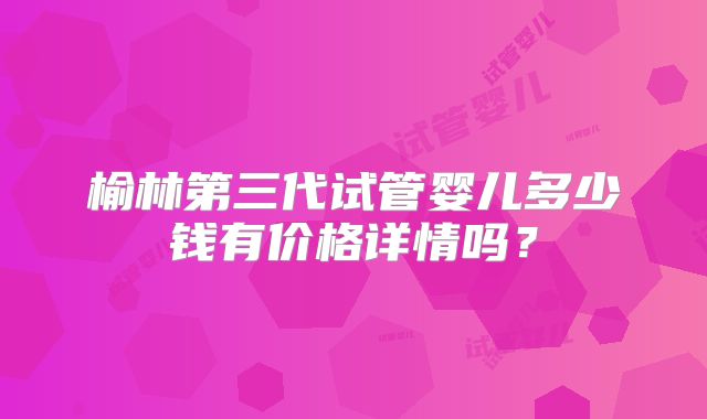 榆林第三代试管婴儿多少钱有价格详情吗？
