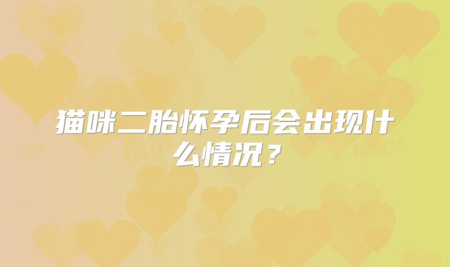 猫咪二胎怀孕后会出现什么情况？