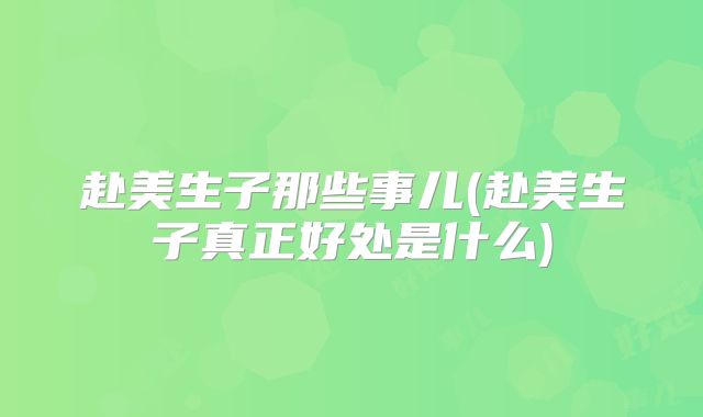 赴美生子那些事儿(赴美生子真正好处是什么)