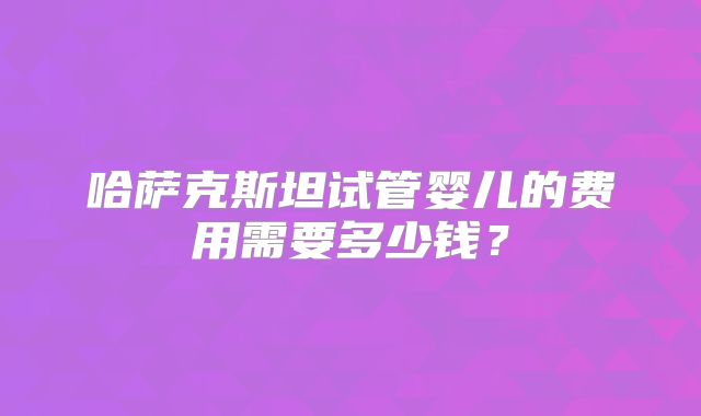 哈萨克斯坦试管婴儿的费用需要多少钱？