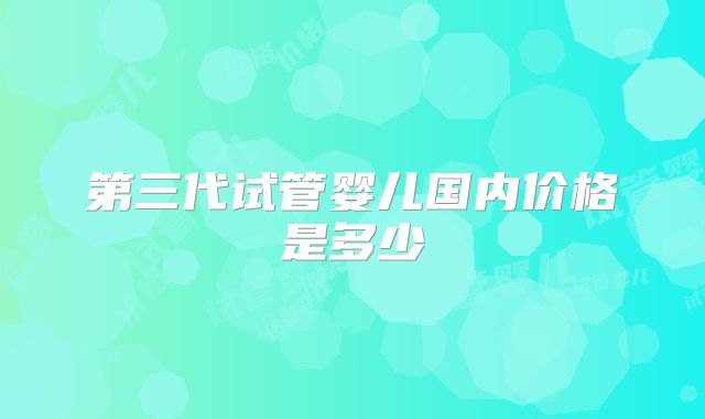 第三代试管婴儿国内价格是多少