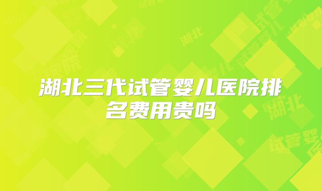 湖北三代试管婴儿医院排名费用贵吗