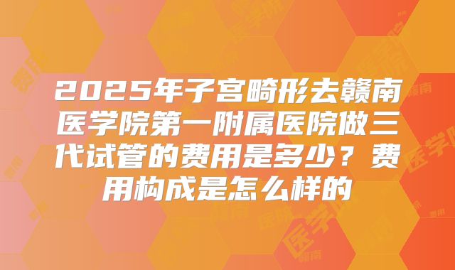 2025年子宫畸形去赣南医学院第一附属医院做三代试管的费用是多少？费用构成是怎么样的