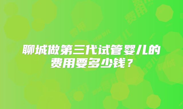 聊城做第三代试管婴儿的费用要多少钱？