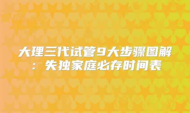 大理三代试管9大步骤图解：失独家庭必存时间表
