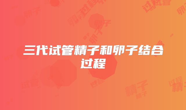 三代试管精子和卵子结合过程