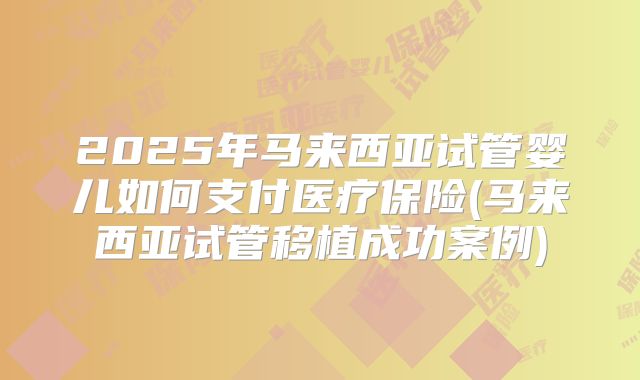 2025年马来西亚试管婴儿如何支付医疗保险(马来西亚试管移植成功案例)