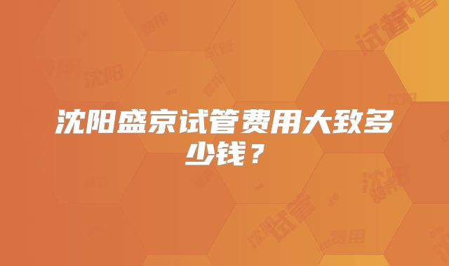 沈阳盛京试管费用大致多少钱？