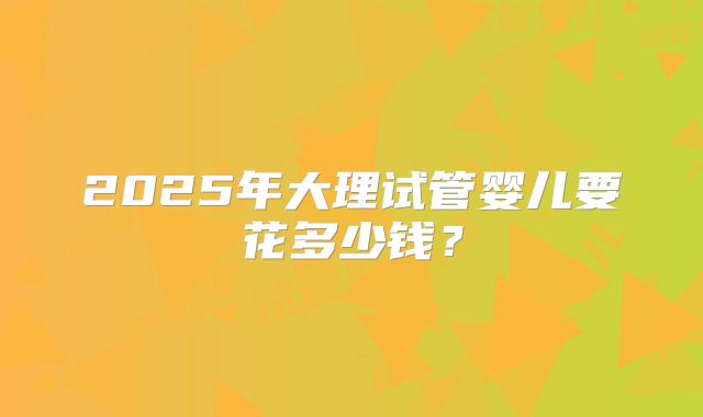 2025年大理试管婴儿要花多少钱?