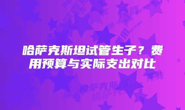 哈萨克斯坦试管生子？费用预算与实际支出对比