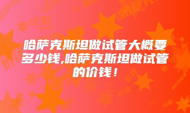 哈萨克斯坦做试管大概要多少钱,哈萨克斯坦做试管的价钱！