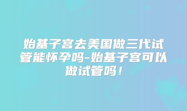 始基子宫去美国做三代试管能怀孕吗-始基子宫可以做试管吗!