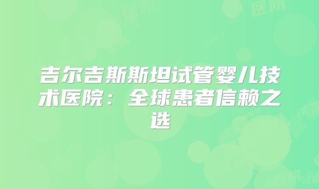 吉尔吉斯斯坦试管婴儿技术医院：全球患者信赖之选