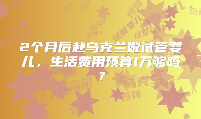 2个月后赴乌克兰做试管婴儿，生活费用预算1万够吗？