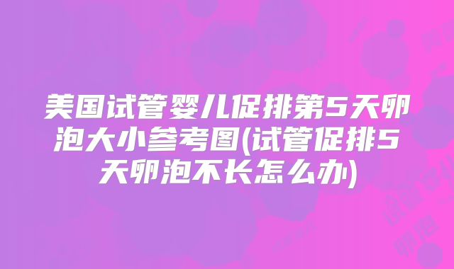 美国试管婴儿促排第5天卵泡大小参考图(试管促排5天卵泡不长怎么办)