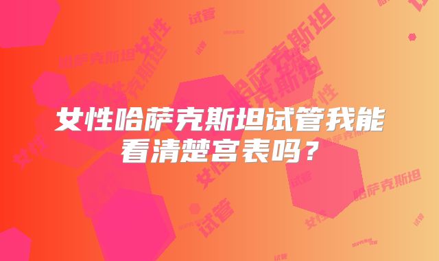 女性哈萨克斯坦试管我能看清楚宫表吗?