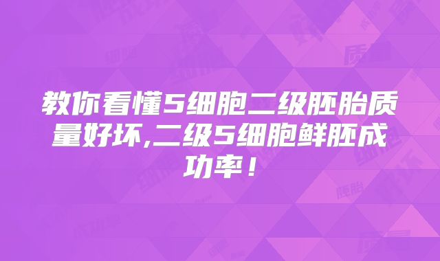 教你看懂5细胞二级胚胎质量好坏,二级5细胞鲜胚成功率！