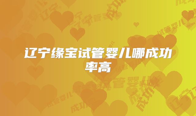 辽宁缘宝试管婴儿哪成功率高