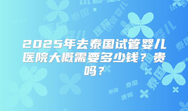 2025年去泰国试管婴儿医院大概需要多少钱？贵吗？