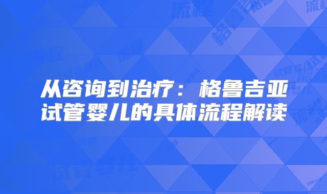 从咨询到治疗:格鲁吉亚试管婴儿的具体流程解读