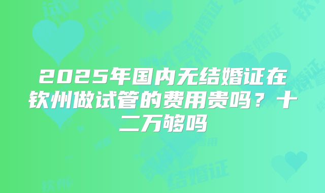 2025年国内无结婚证在钦州做试管的费用贵吗?十二万够吗