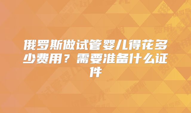 俄罗斯做试管婴儿得花多少费用？需要准备什么证件