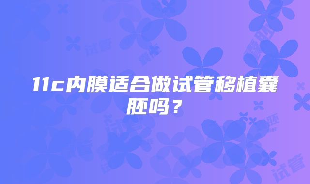 11c内膜适合做试管移植囊胚吗？