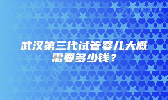 武汉第三代试管婴儿大概需要多少钱？