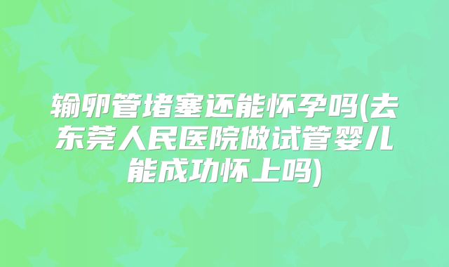 输卵管堵塞还能怀孕吗(去东莞人民医院做试管婴儿能成功怀上吗)