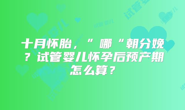十月怀胎,”哪“朝分娩?试管婴儿怀孕后预产期怎么算?