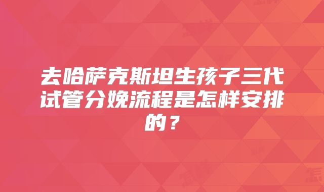 去哈萨克斯坦生孩子三代试管分娩流程是怎样安排的？