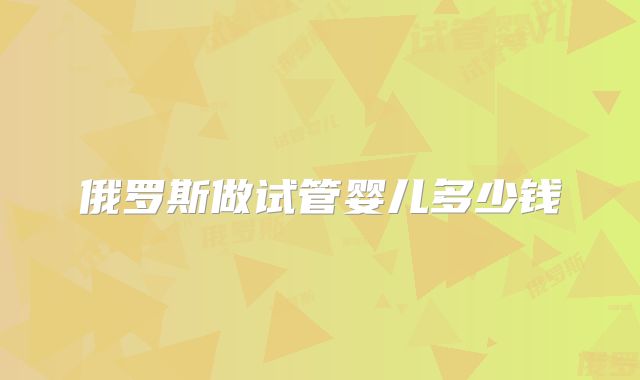 俄罗斯做试管婴儿多少钱