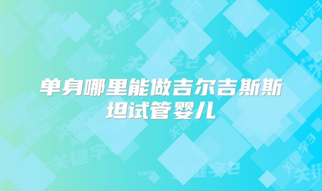 单身哪里能做吉尔吉斯斯坦试管婴儿