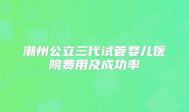 潮州公立三代试管婴儿医院费用及成功率
