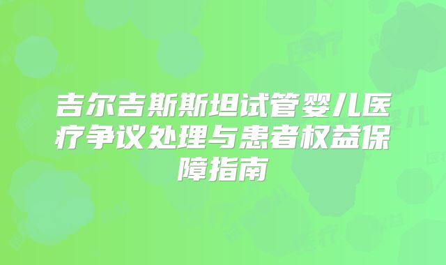 吉尔吉斯斯坦试管婴儿医疗争议处理与患者权益保障指南