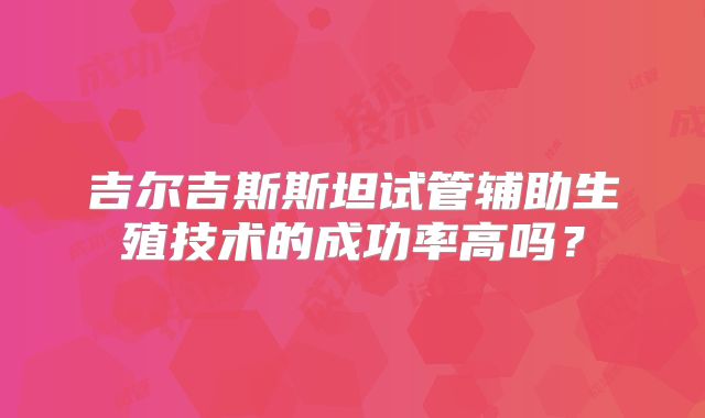 吉尔吉斯斯坦试管辅助生殖技术的成功率高吗？