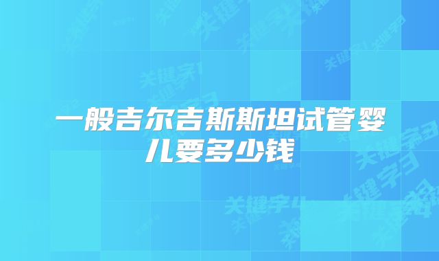 一般吉尔吉斯斯坦试管婴儿要多少钱