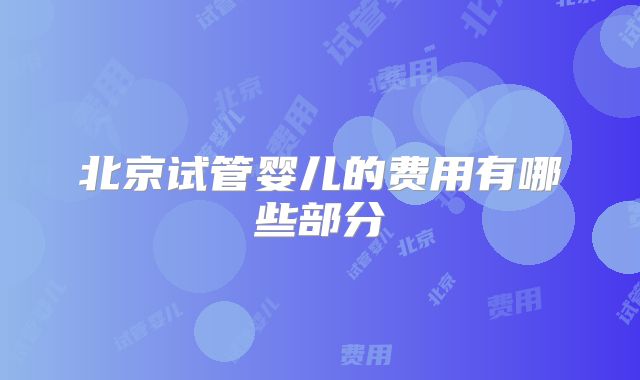 北京试管婴儿的费用有哪些部分