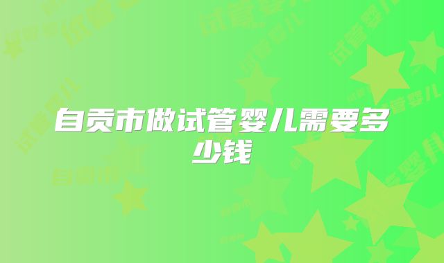 自贡市做试管婴儿需要多少钱