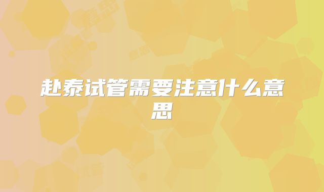 赴泰试管需要注意什么意思