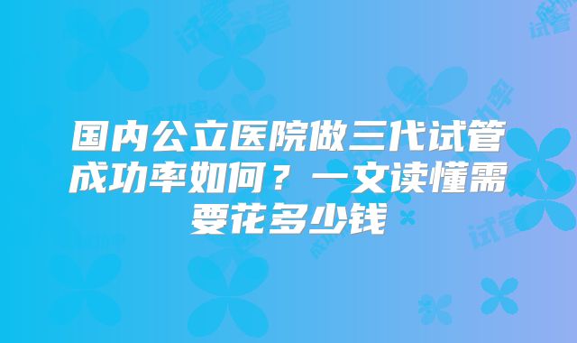 国内公立医院做三代试管成功率如何？一文读懂需要花多少钱