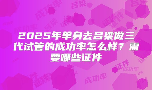 2025年单身去吕梁做三代试管的成功率怎么样？需要哪些证件