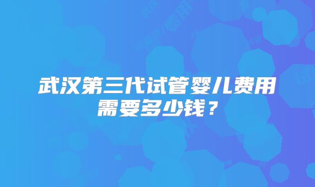 武汉第三代试管婴儿费用需要多少钱？