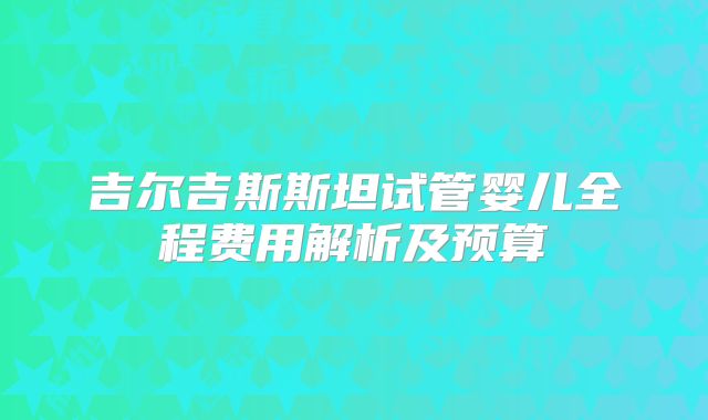 吉尔吉斯斯坦试管婴儿全程费用解析及预算