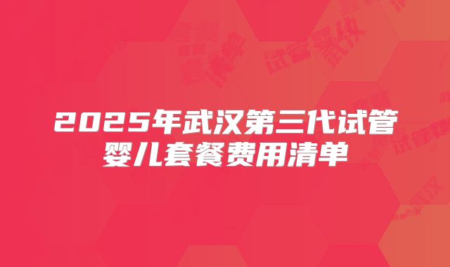 2025年武汉第三代试管婴儿套餐费用清单