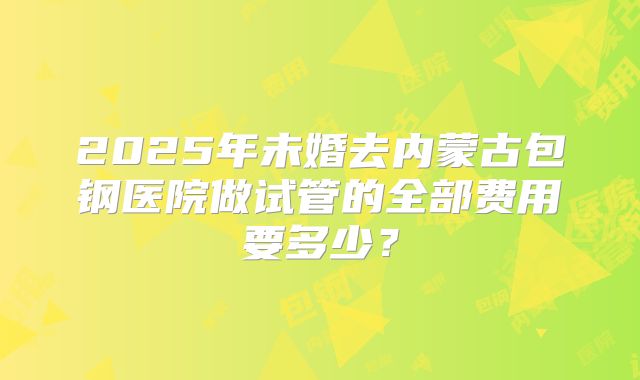 2025年未婚去内蒙古包钢医院做试管的全部费用要多少？